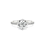 Rose Hidden Halo 1.80 ct Round Engagement Ring in White Gold - The Better Diamonds