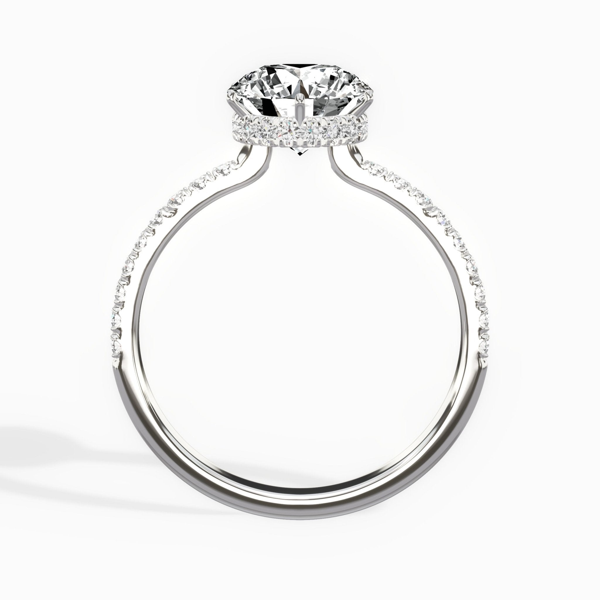 Rose Hidden Halo 1.80 ct Round Engagement Ring in White Gold - The Better Diamonds