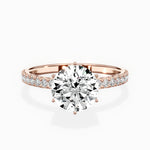 Rose Hidden Halo 1.80 ct Round Lab Grown Diamond Engagement Ring in 14K Rose Gold - The Better Diamonds