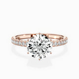 Rose Hidden Halo 1.80 ct Round Lab Grown Diamond Engagement Ring in 14K Rose Gold - The Better Diamonds