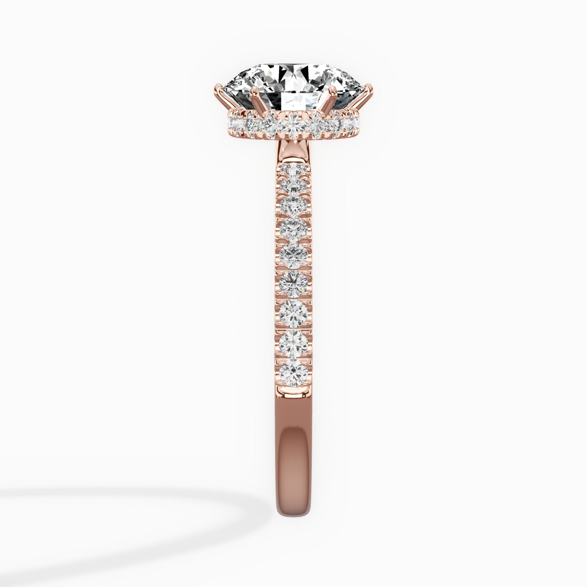 Rose Hidden Halo 1.80 ct Round Lab Grown Diamond Engagement Ring in 14K Rose Gold - The Better Diamonds