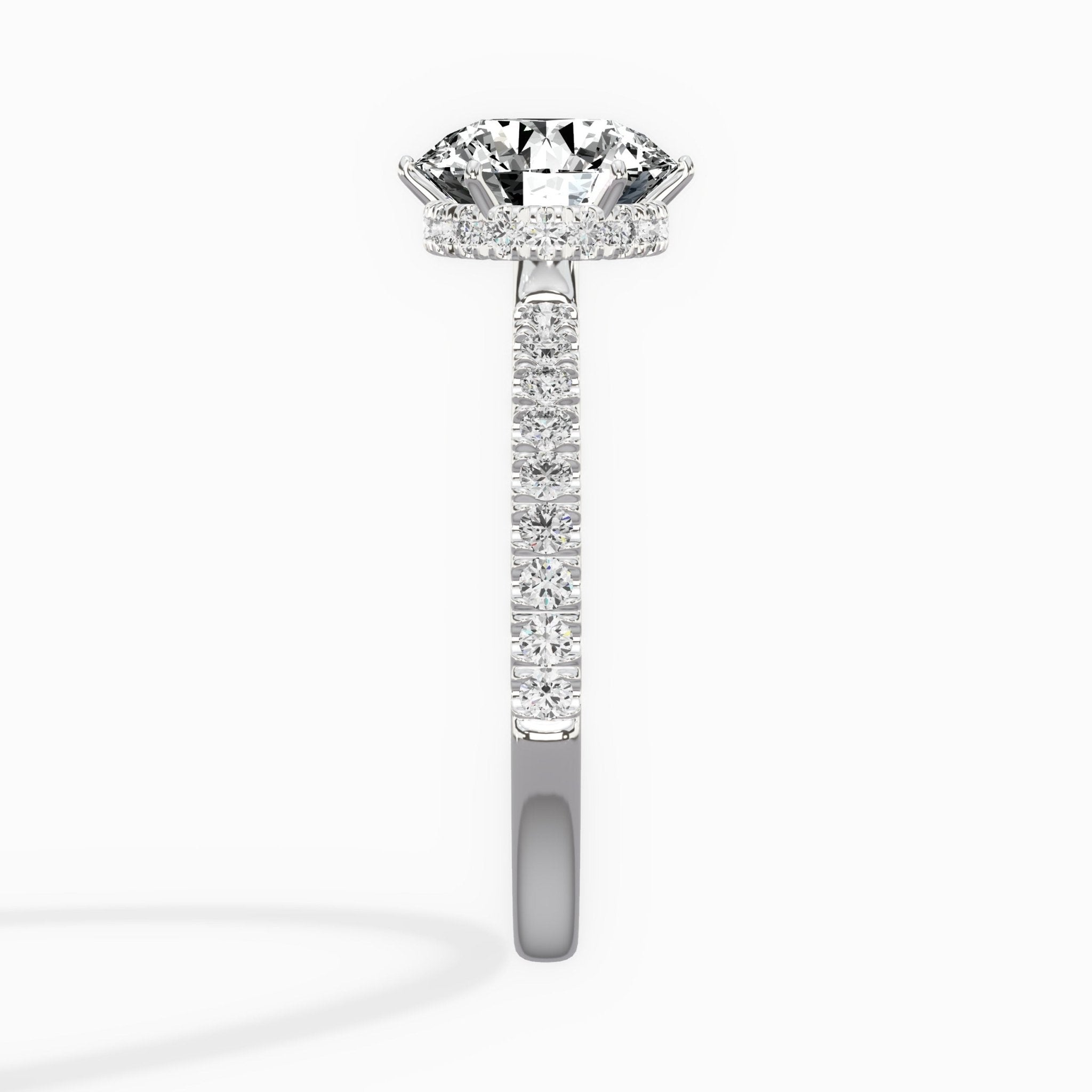 Rose Hidden Halo 1.80 ct Round Lab Grown Diamond Engagement Ring in 14K White Gold - The Better Diamonds