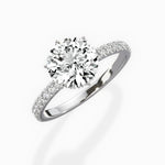 Rose Hidden Halo 1.80 ct Round Lab Grown Diamond Engagement Ring in 14K White Gold - The Better Diamonds