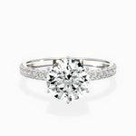 Rose Hidden Halo 1.80 ct Round Lab Grown Diamond Engagement Ring in 14K White Gold - The Better Diamonds