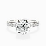 Rose Hidden Halo 1.80 ct Round Lab Grown Diamond Engagement Ring in 14K White Gold - The Better Diamonds