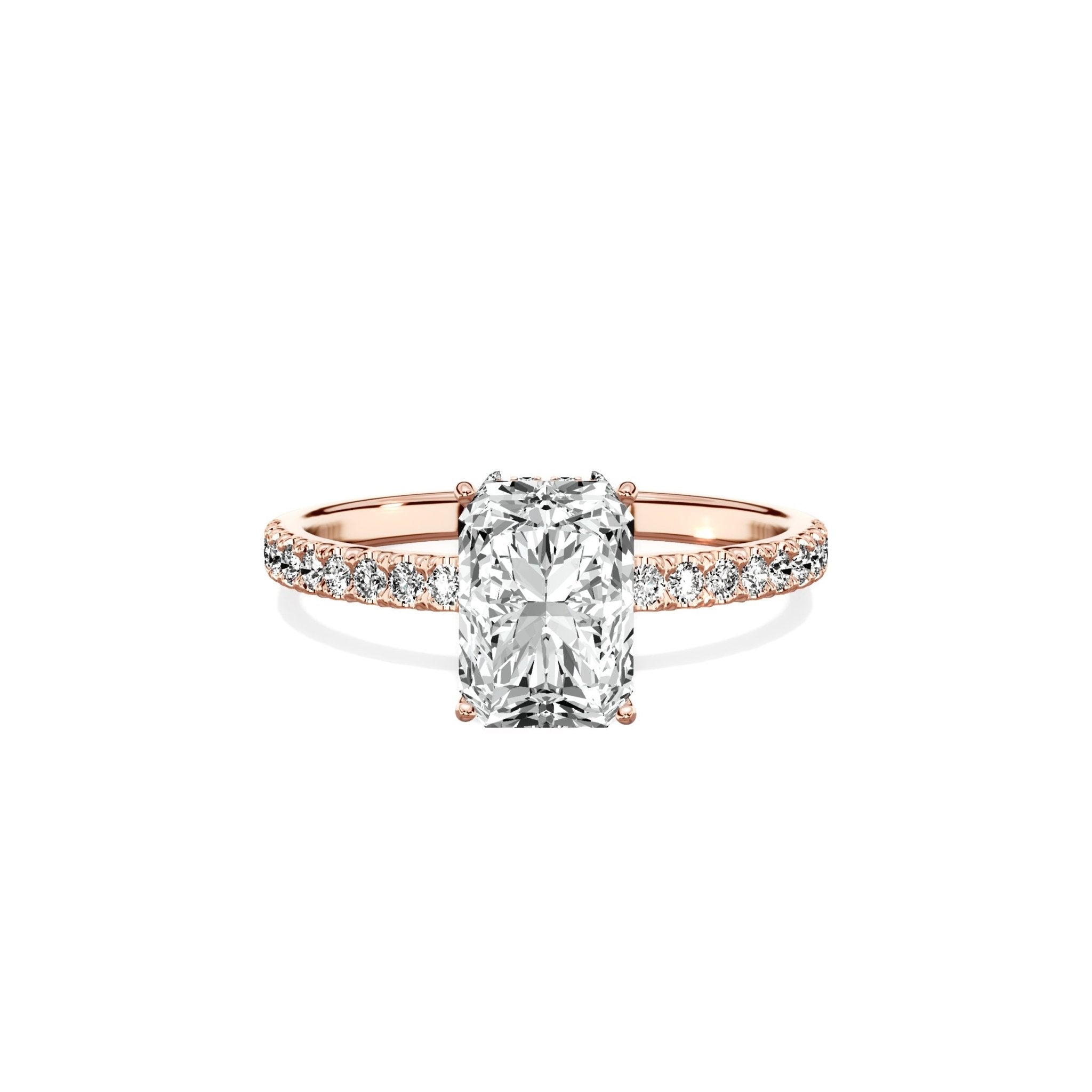 Rose Hidden Halo Engagement Ring - The Better Diamonds