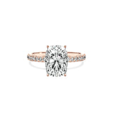 Rose Hidden Halo Engagement Ring - The Better Diamonds