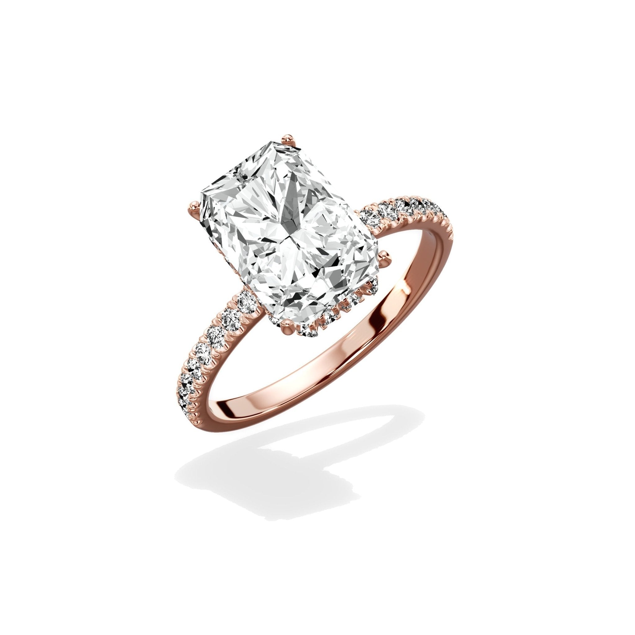 Rose Hidden Halo Engagement Ring - The Better Diamonds