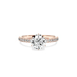 Rose Hidden Halo Engagement Ring - The Better Diamonds