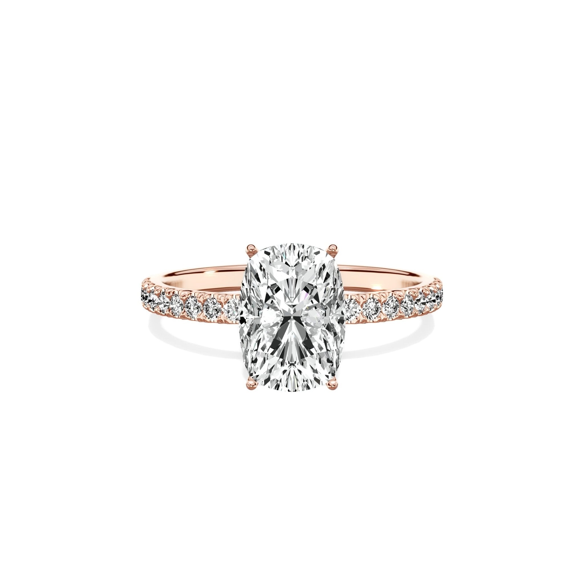 Rose Hidden Halo Engagement Ring - The Better Diamonds