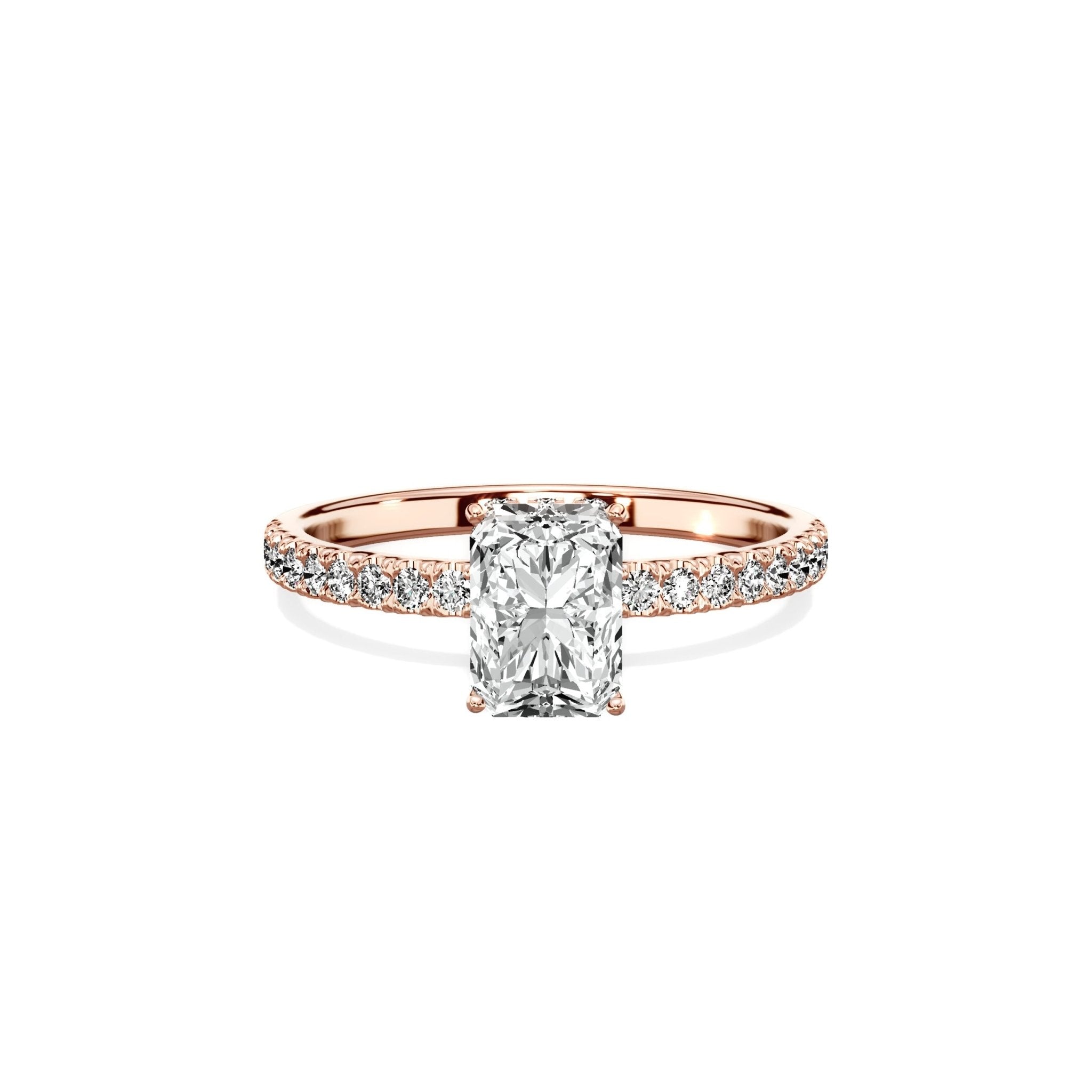 Rose Hidden Halo Engagement Ring - The Better Diamonds