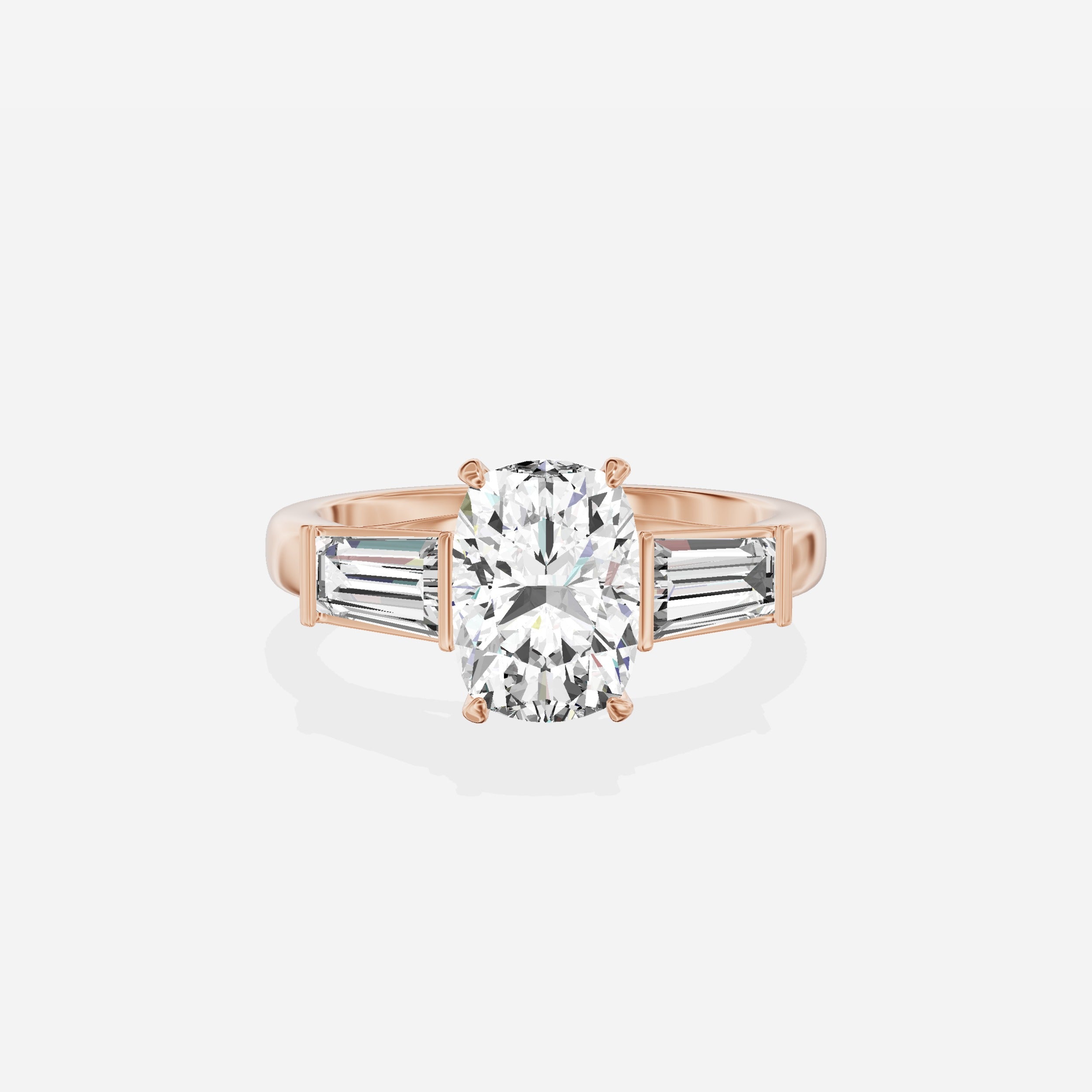 Baguette Three Stone Engagement Ring