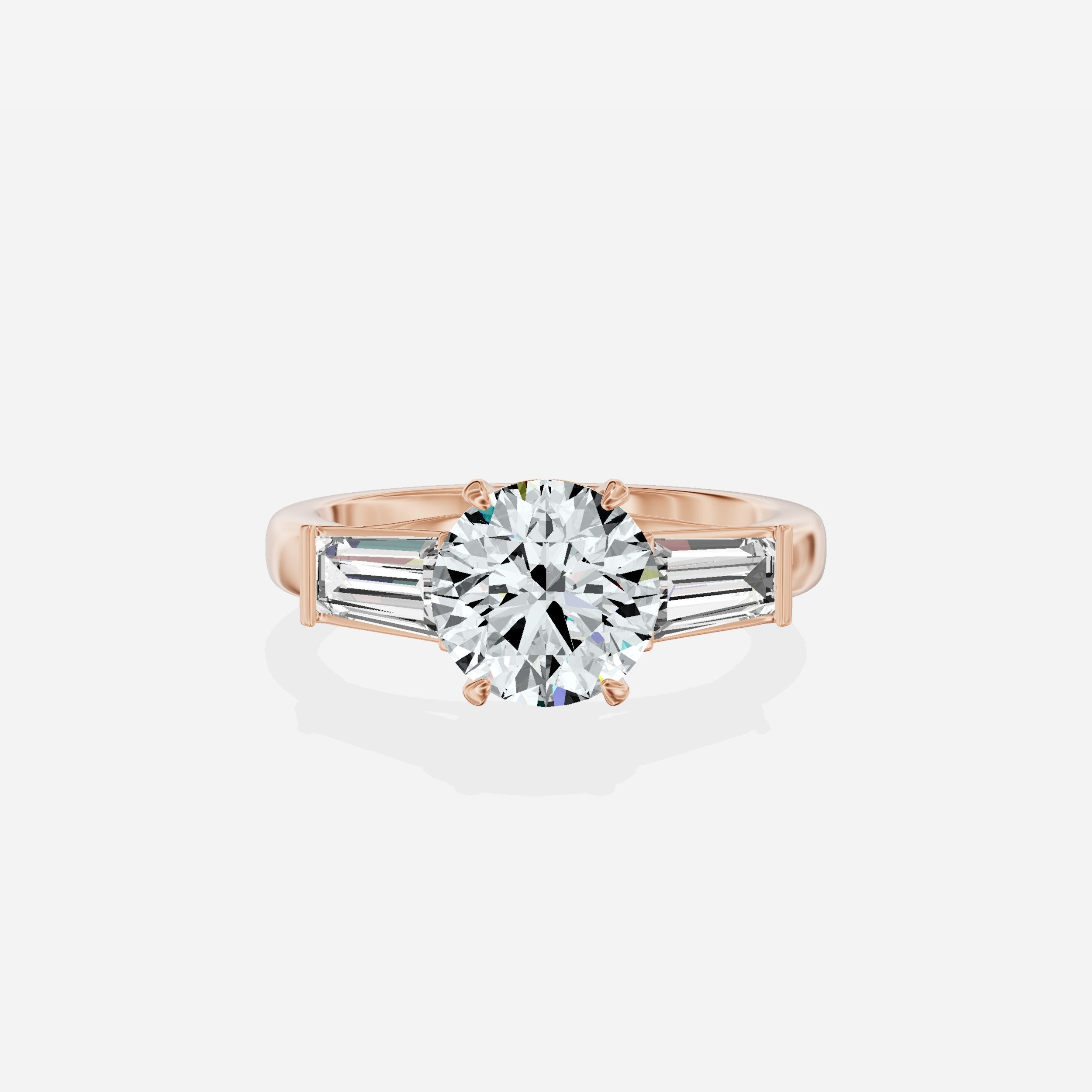 Baguette Three Stone Engagement Ring