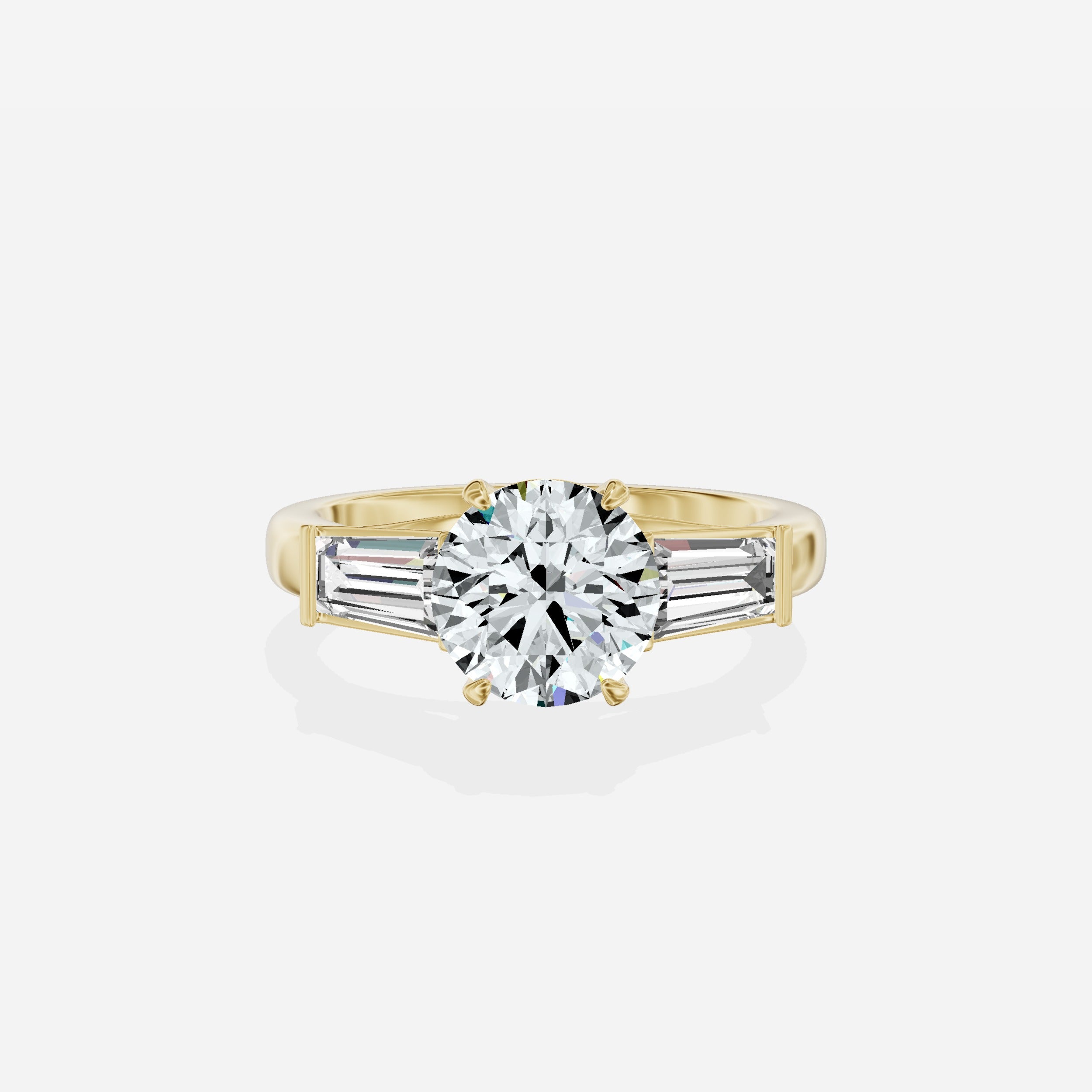 Baguette Three Stone Engagement Ring