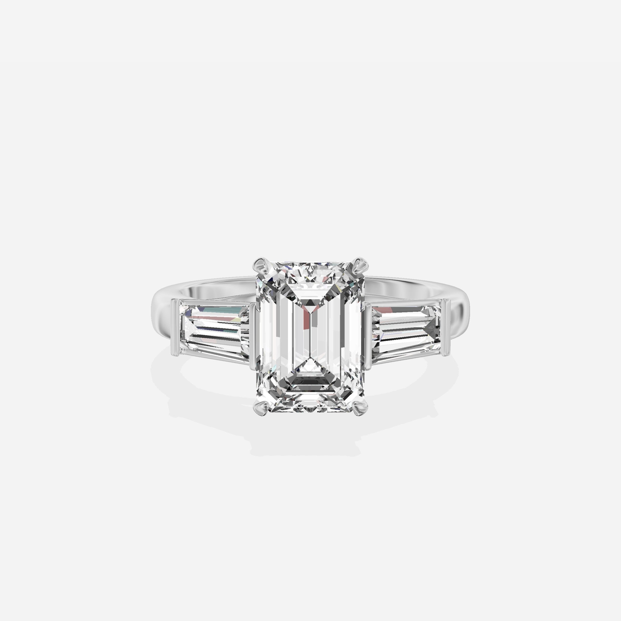 Baguette Three Stone Engagement Ring