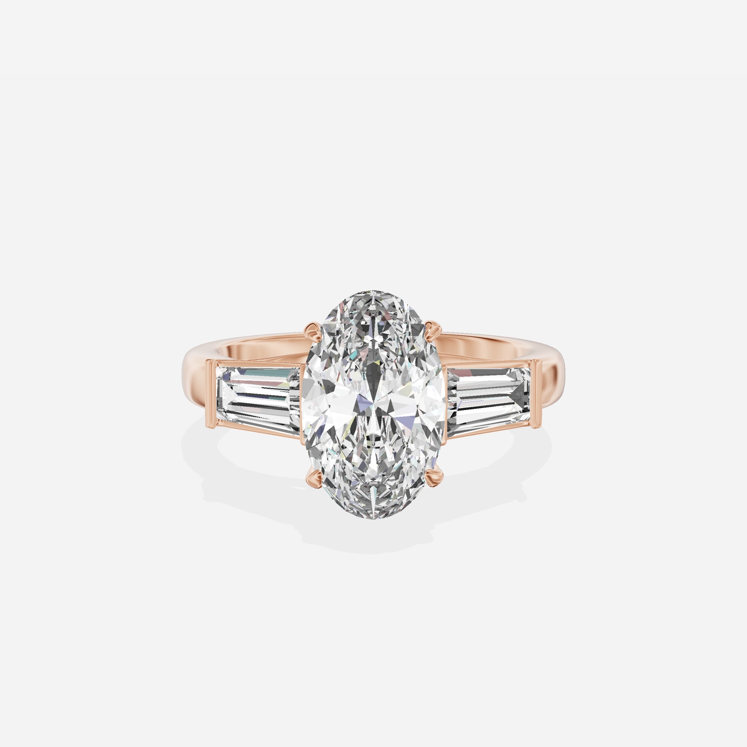 Baguette Three Stone Engagement Ring