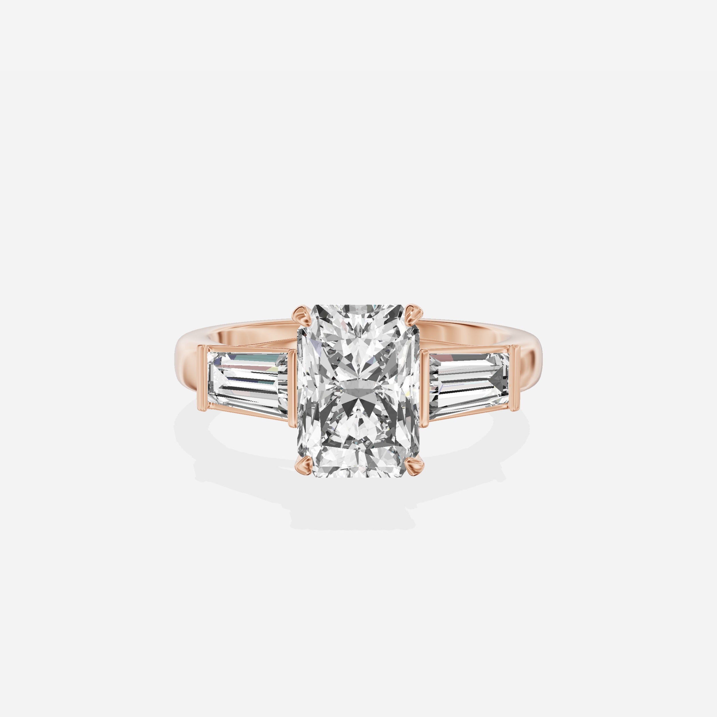 Baguette Three Stone Engagement Ring