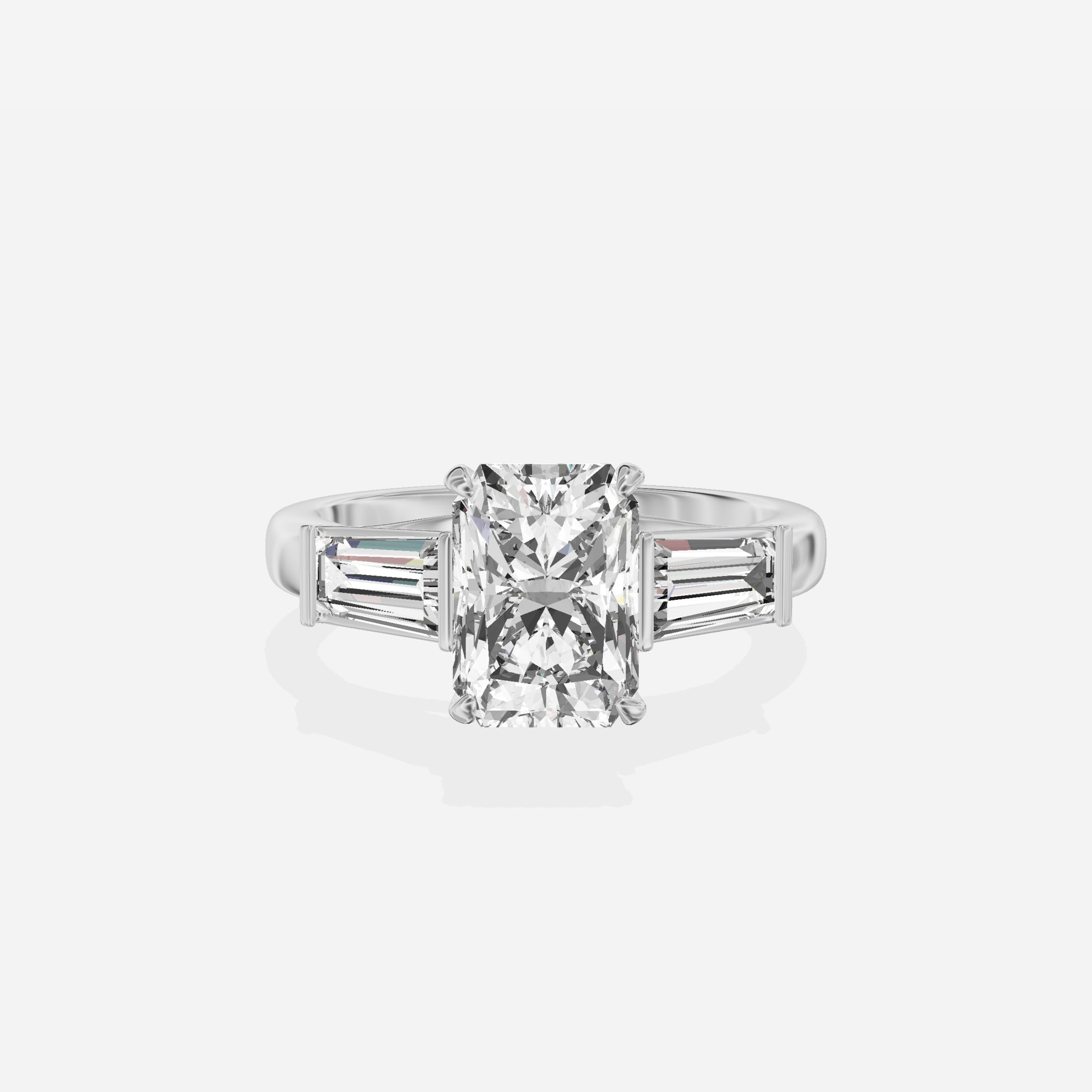 Baguette Three Stone Engagement Ring