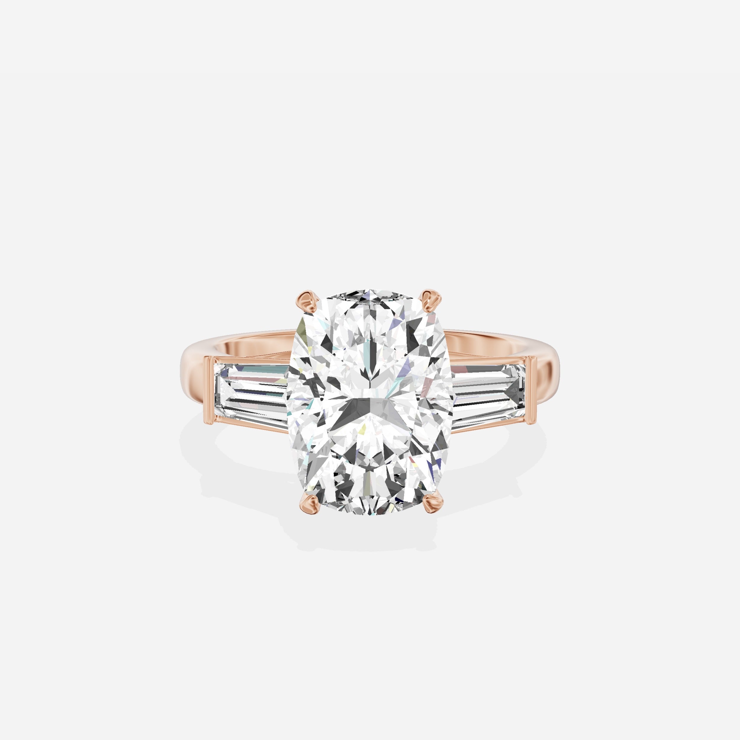 Baguette Three Stone Engagement Ring