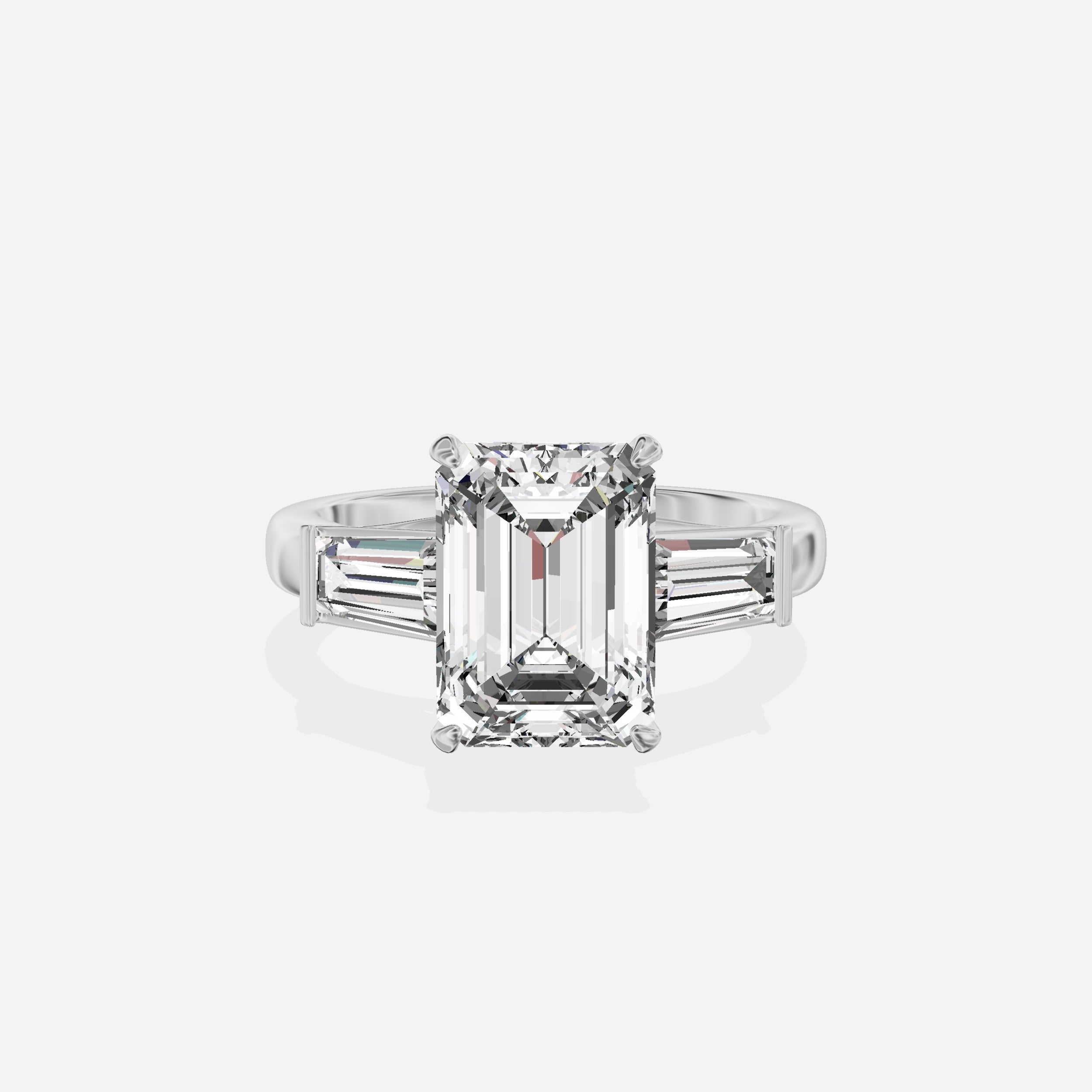 Baguette Three Stone Engagement Ring