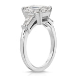 Baguette Three Stone Emerald Engagement Ring in White Gold