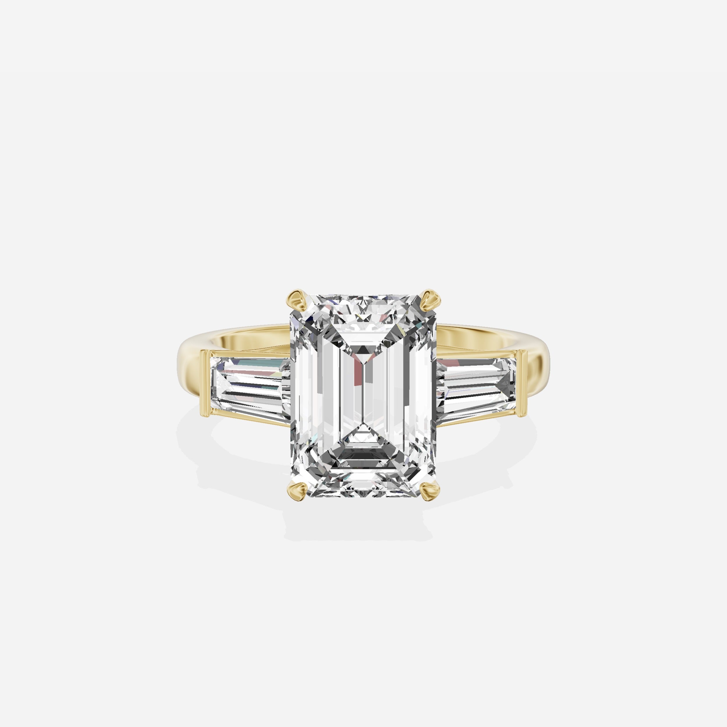 Baguette Three Stone Engagement Ring