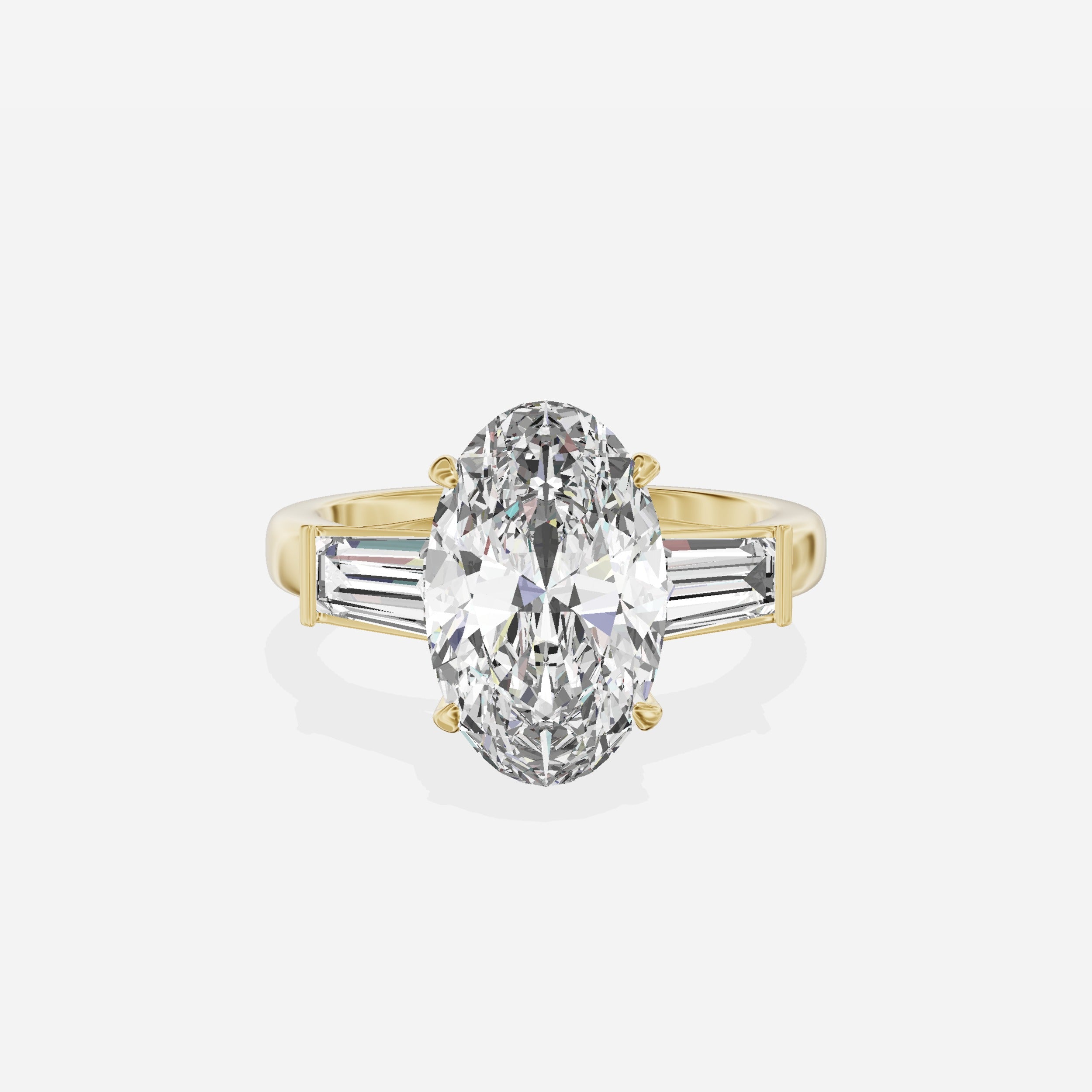 Baguette Three Stone Engagement Ring