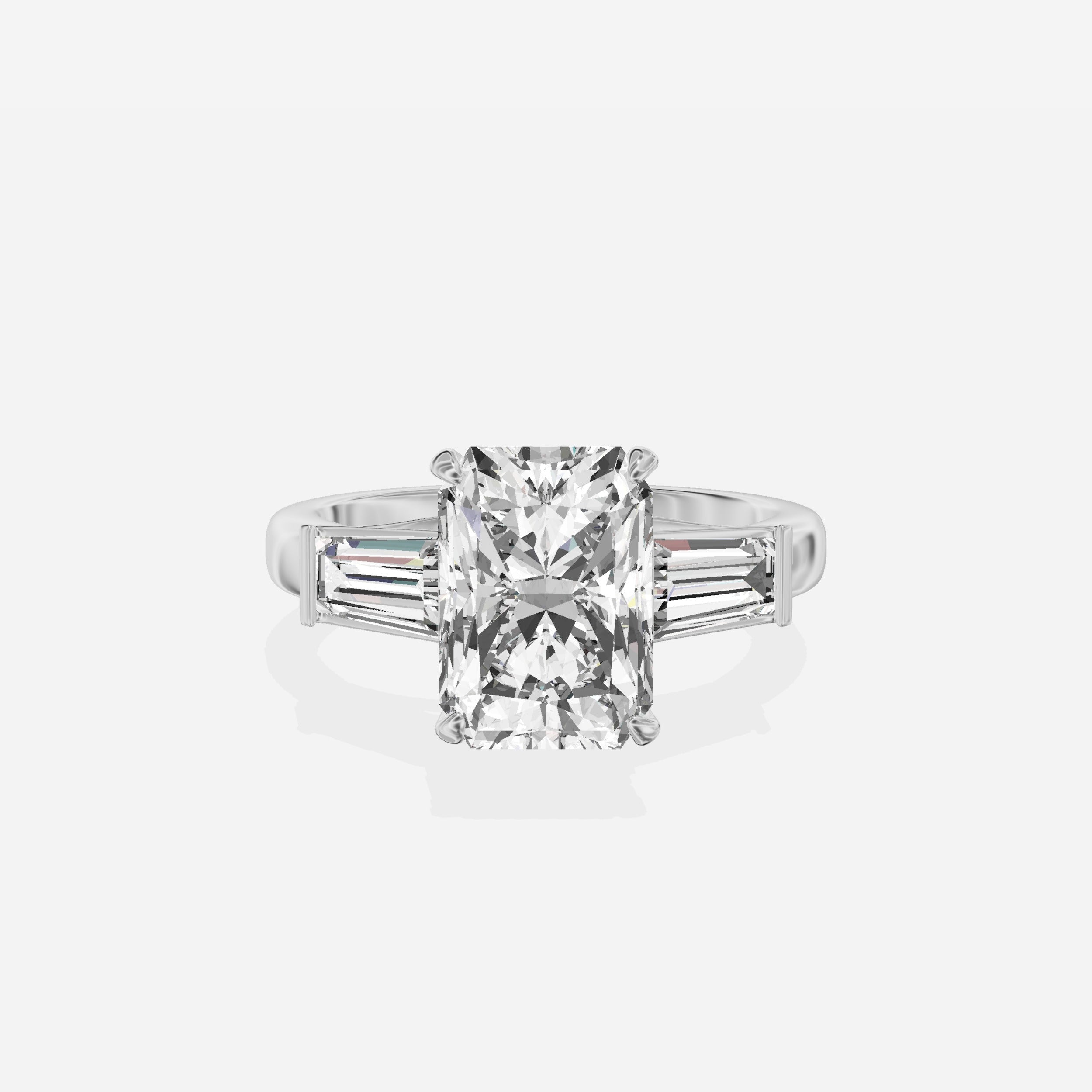 Baguette Three Stone Engagement Ring