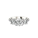 Signature Three Stone 1.05 ct Round Engagement Ring in White Gold - The Better Diamonds