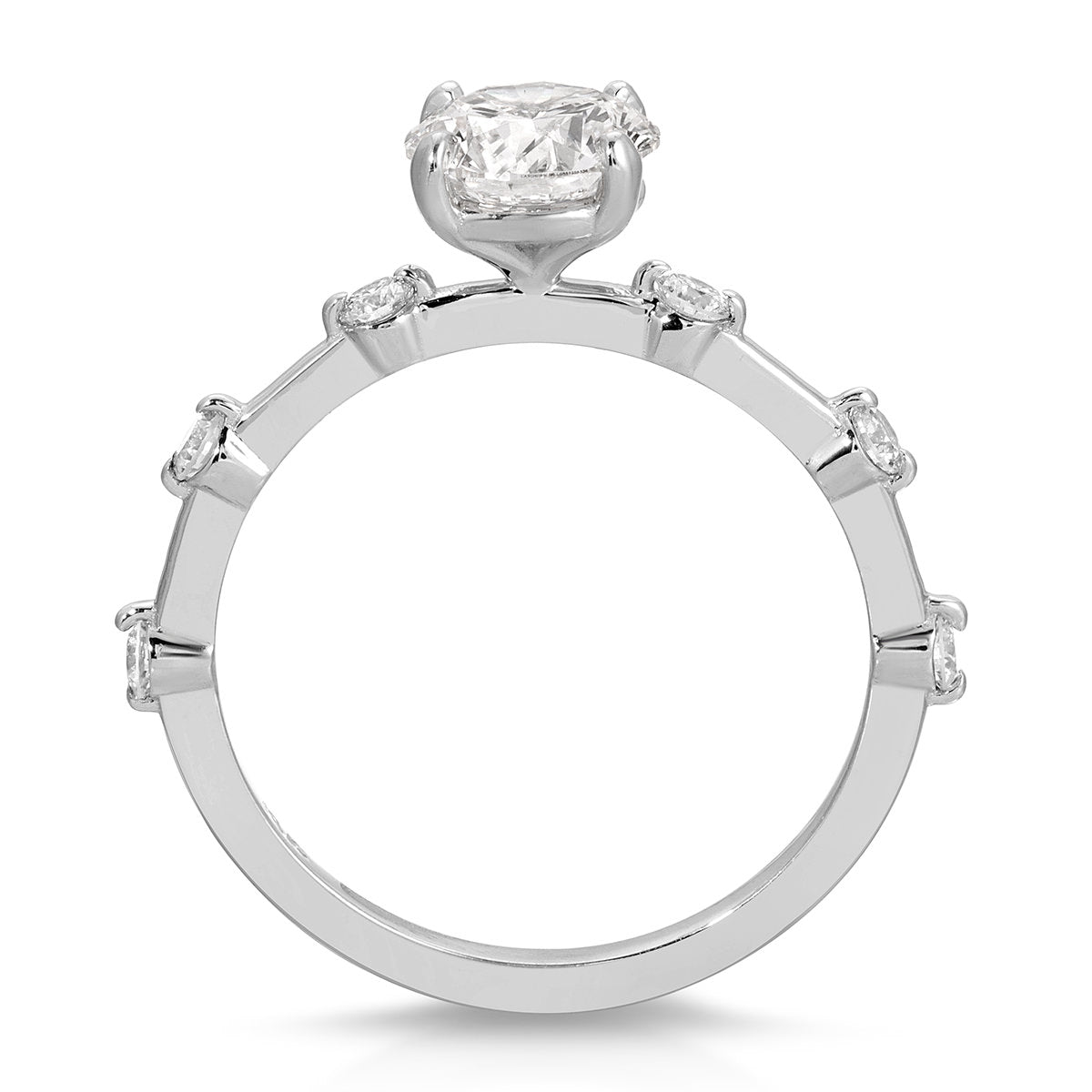 Eleni Solitaire Round Engagement Ring in White Gold