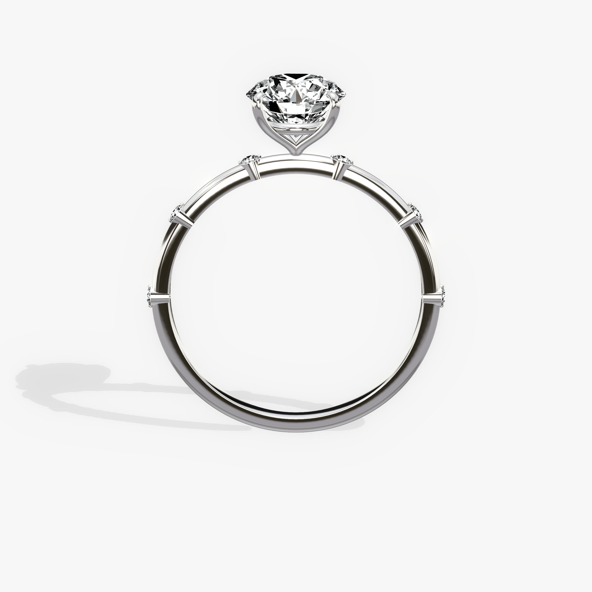 Eleni Solitaire Round Engagement Ring in White Gold