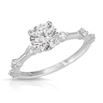 Eleni Solitaire Round Engagement Ring in White Gold