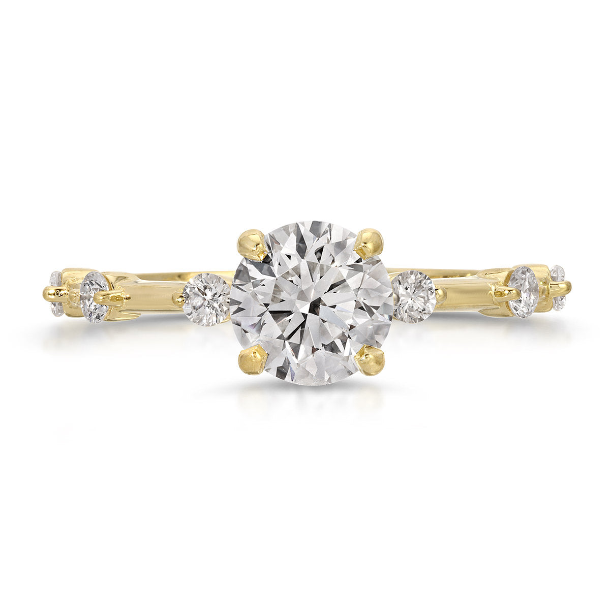 Eleni Solitaire Round Engagement Ring in Yellow Gold