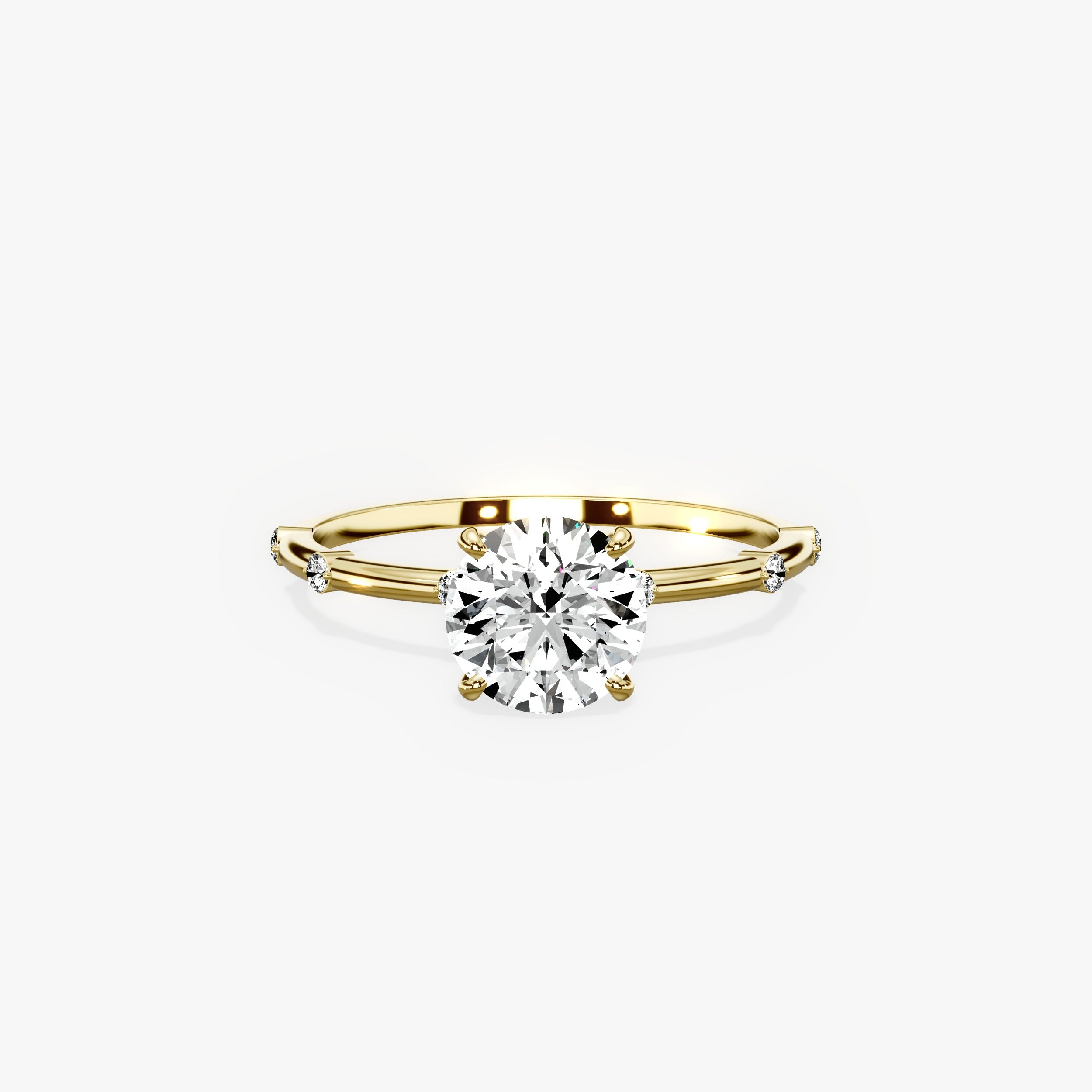 Eleni Solitaire Round Engagement Ring in Yellow Gold