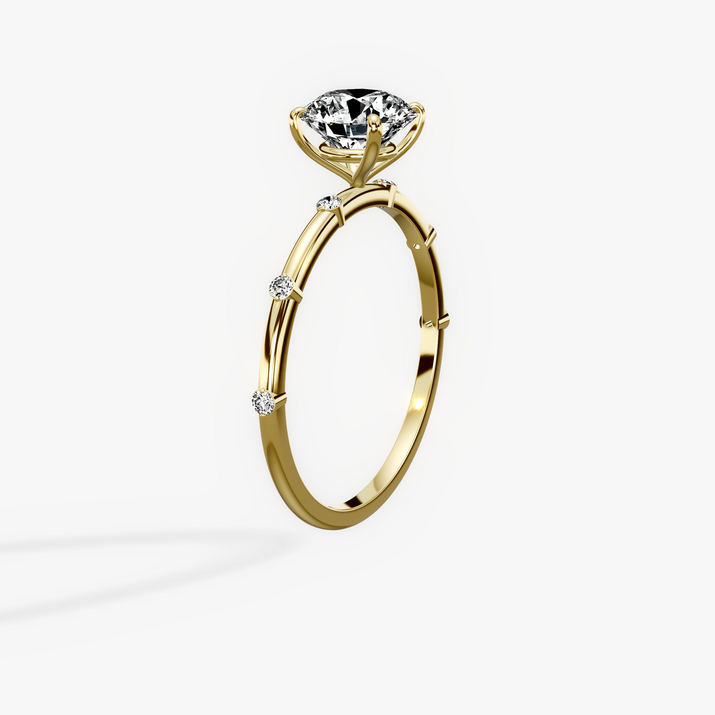 Eleni Solitaire Round Engagement Ring in Yellow Gold