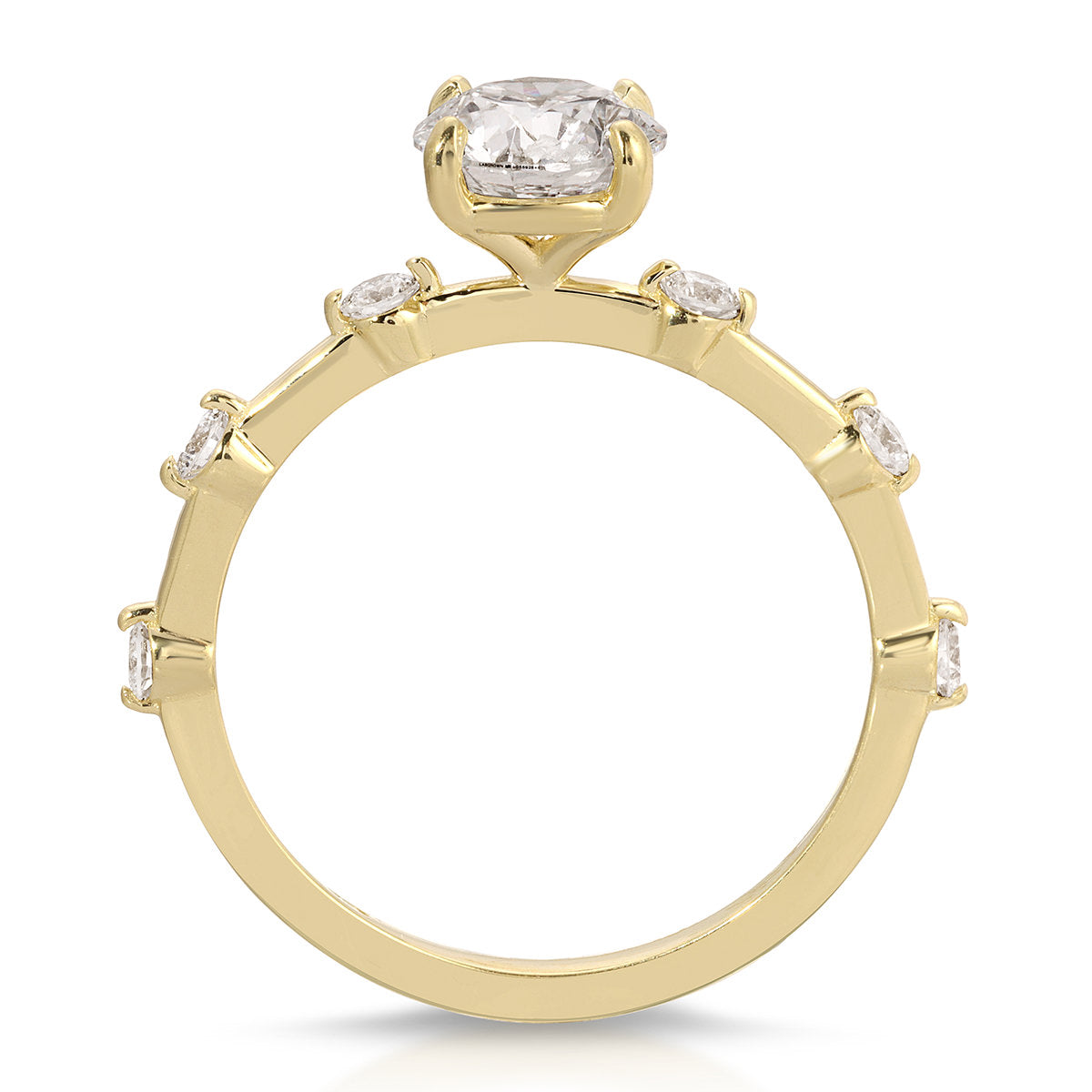 Eleni Solitaire Round Engagement Ring in Yellow Gold