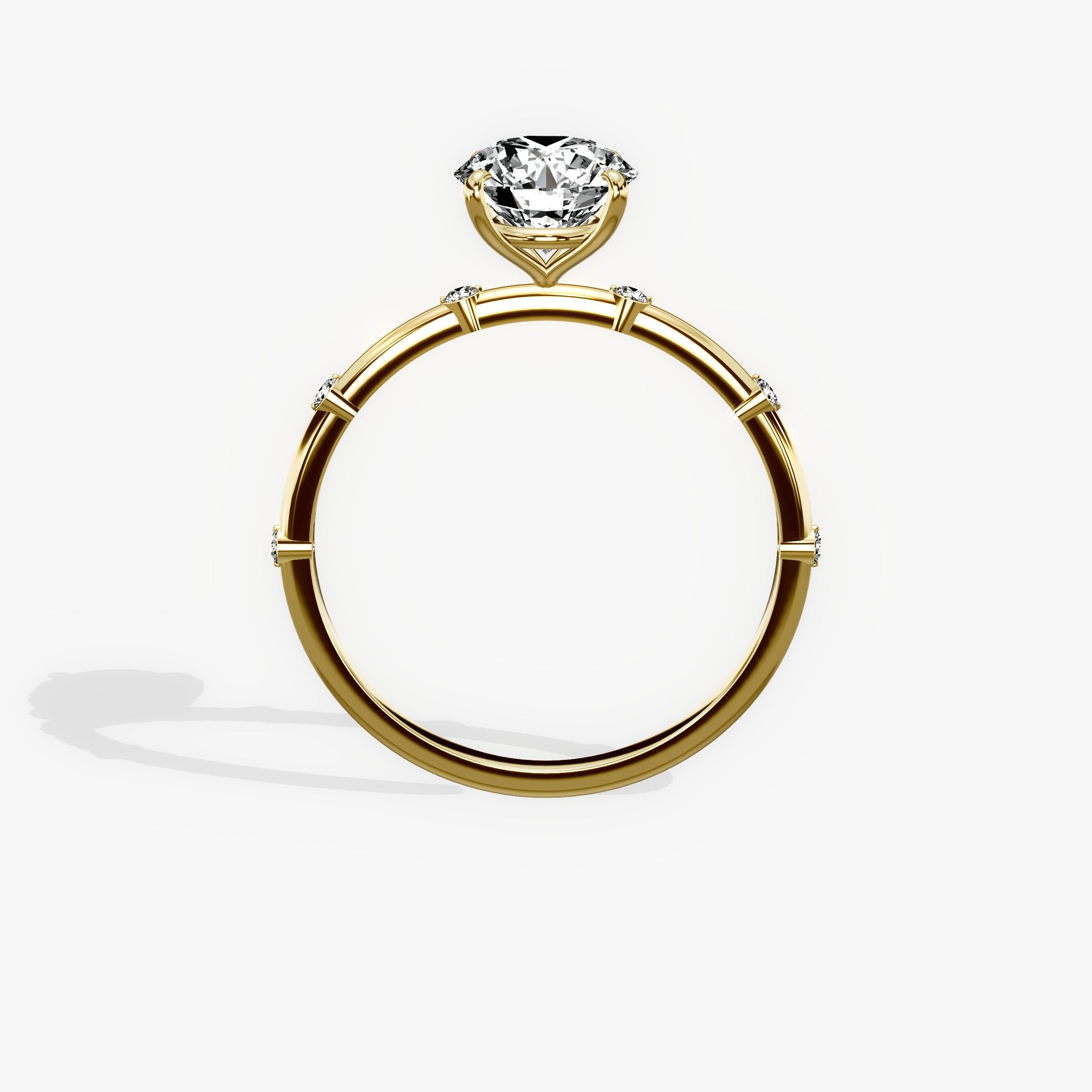 Eleni Solitaire Round Engagement Ring in Yellow Gold