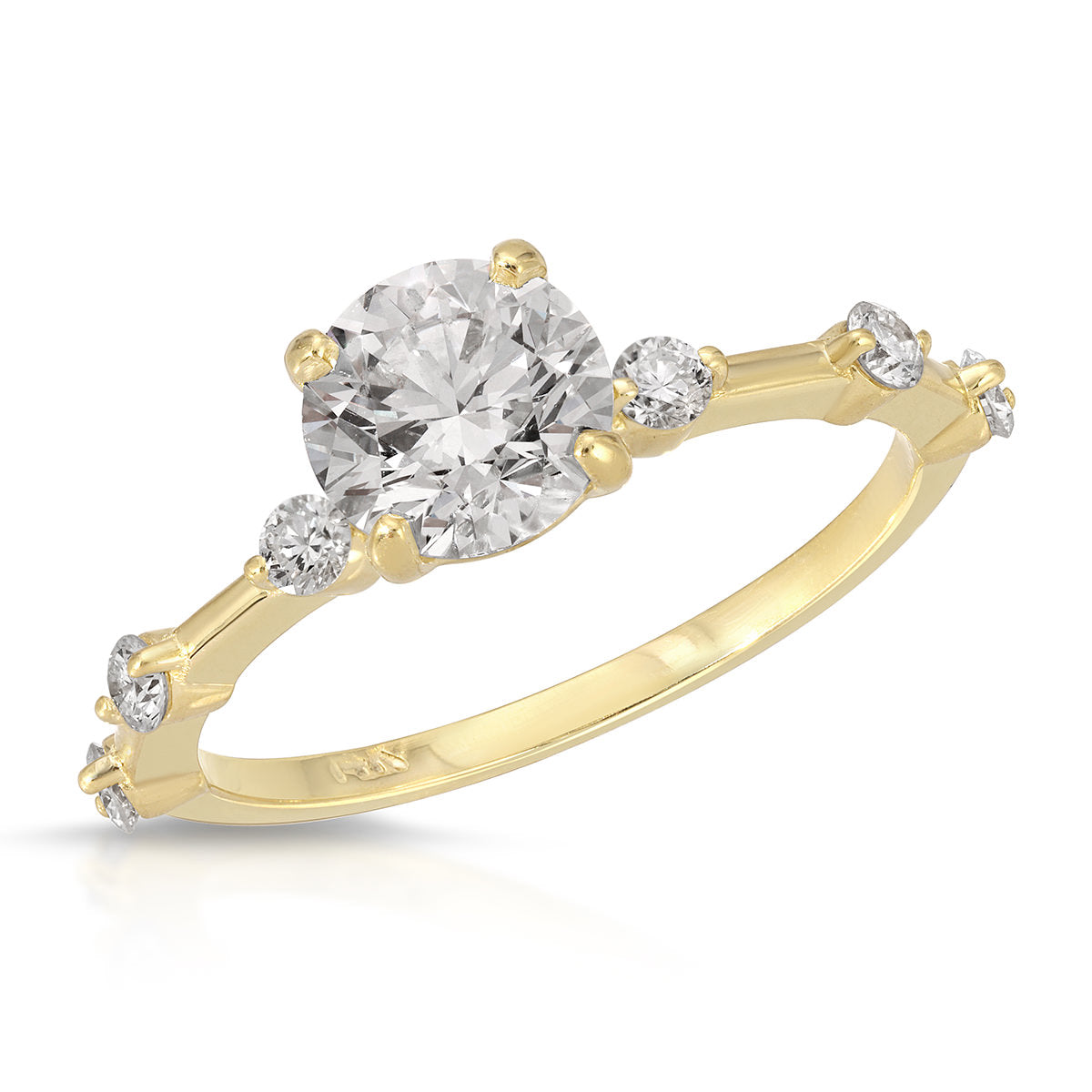 Eleni Solitaire Round Engagement Ring in Yellow Gold