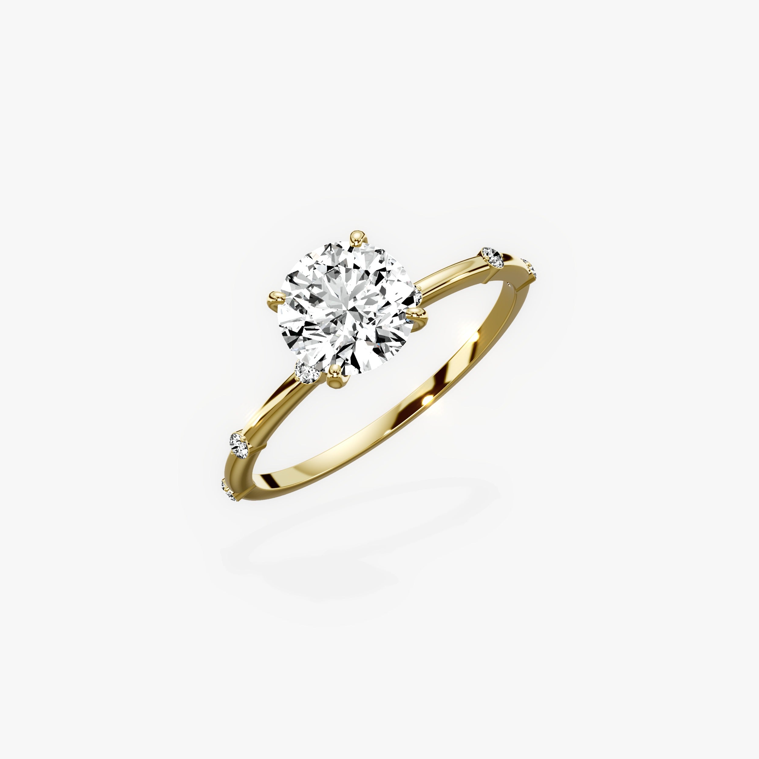 Eleni Solitaire Round Engagement Ring in Yellow Gold