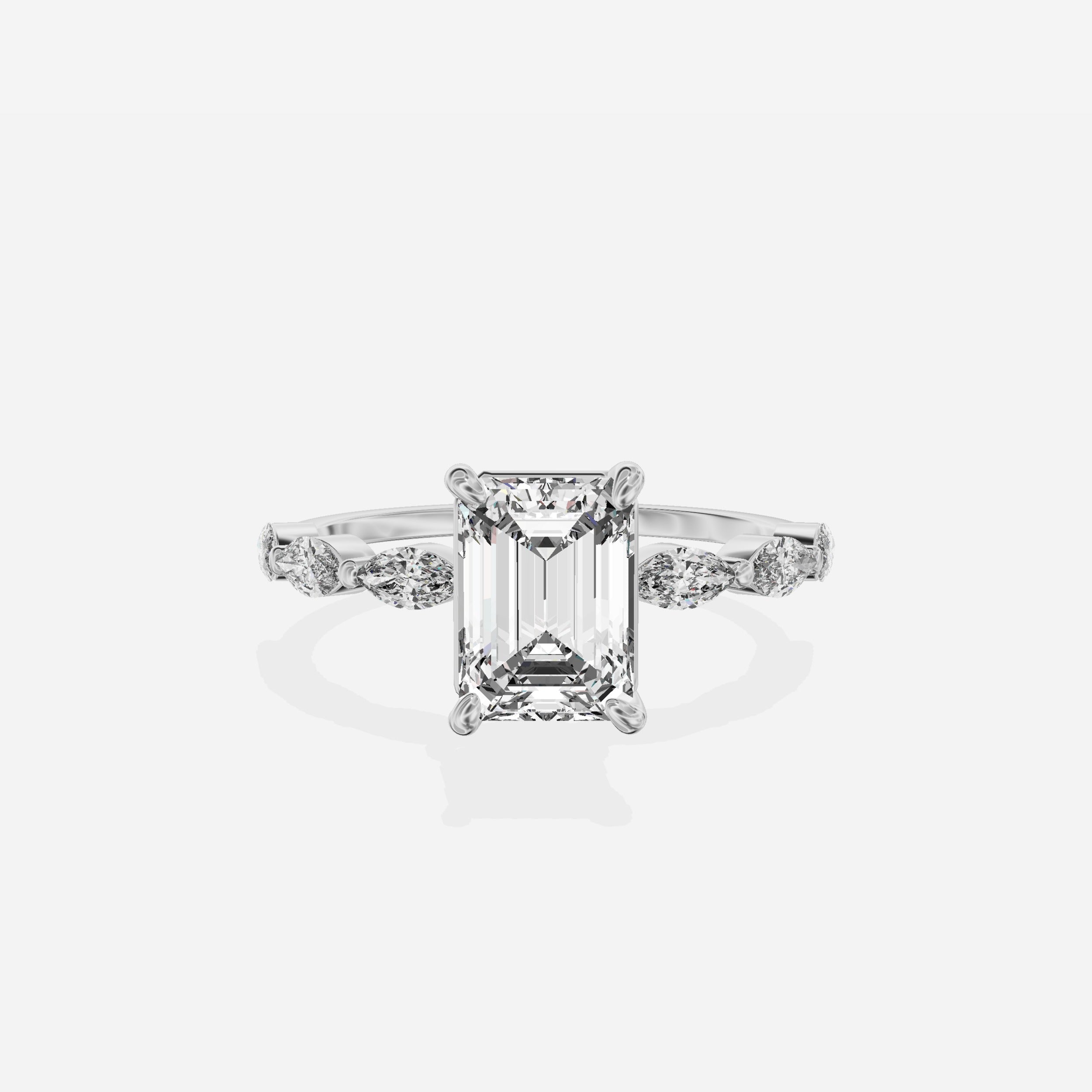 Marquise Band Solitaire Engagement Ring