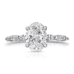 Marquise Solitaire Oval Engagement Ring in White Gold