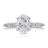 Marquise Solitaire Oval Engagement Ring in White Gold