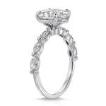 Marquise Solitaire Oval Engagement Ring in White Gold