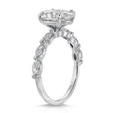 Marquise Solitaire Oval Engagement Ring in White Gold