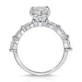 Marquise Solitaire Oval Engagement Ring in White Gold