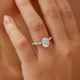 Marquise Solitaire Oval Engagement Ring in White Gold