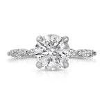 Marquise Solitaire Round Engagement Ring in White Gold