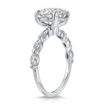 Marquise Solitaire Round Engagement Ring in White Gold