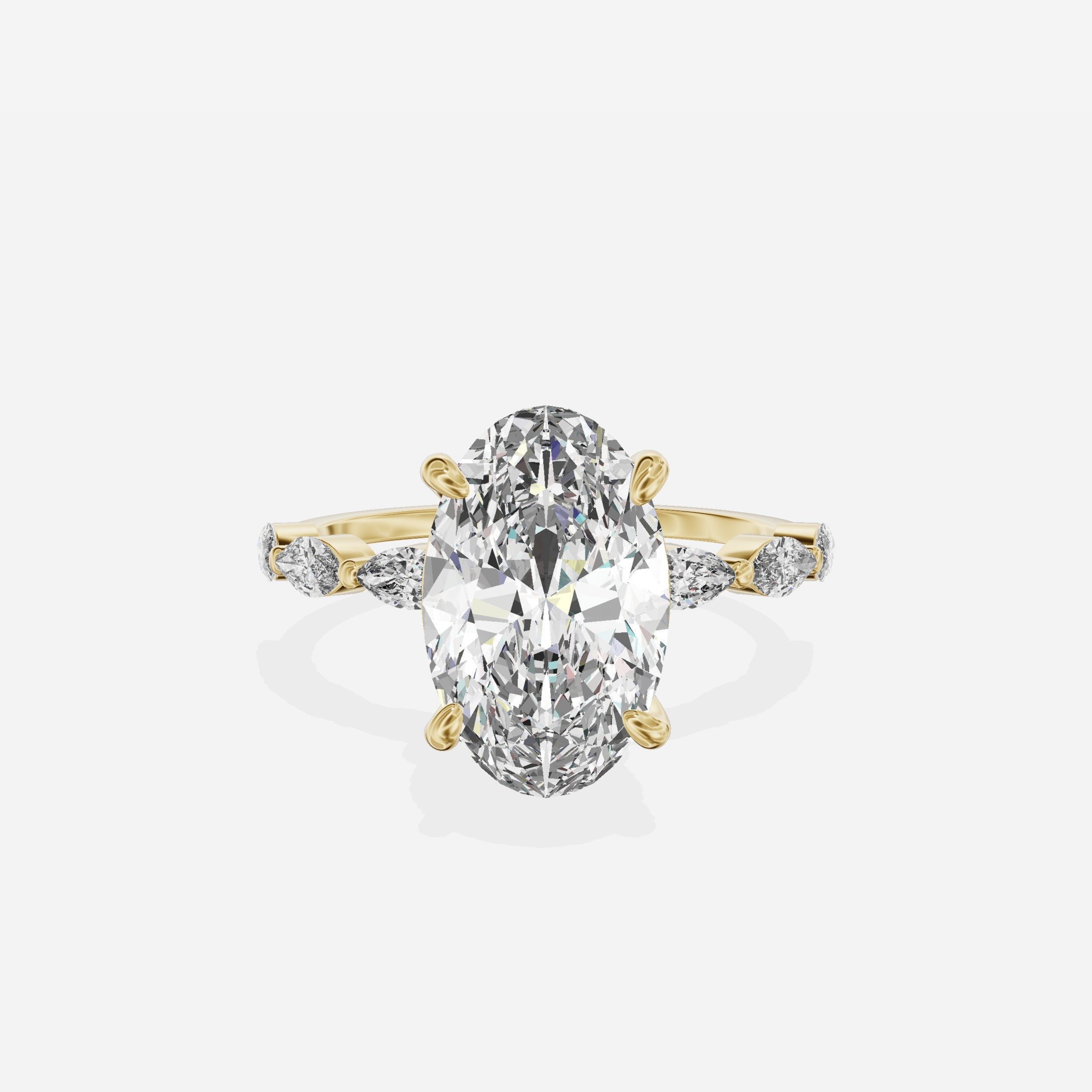 Marquise Band Solitaire Engagement Ring