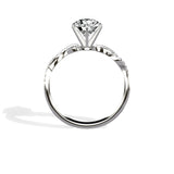 Intertwined Solitaire 1.01 ct Round Engagement Ring in White Gold